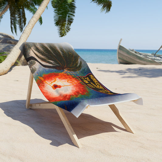 Hurricane Andrew 1992 Beach Towel — Retro Storm Satellite Design
